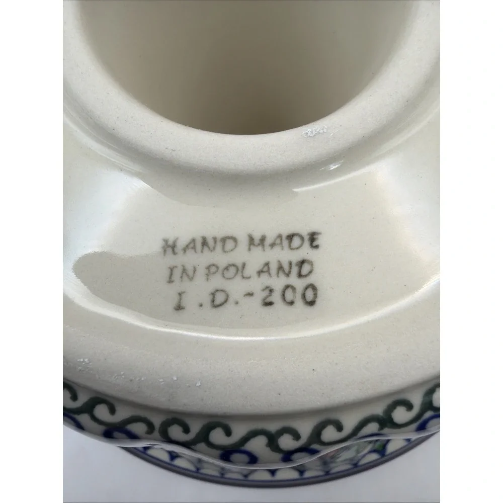 Polish Pottery Cake Bundt Mould Handmade in Boleslawiec Poland Artist Signed